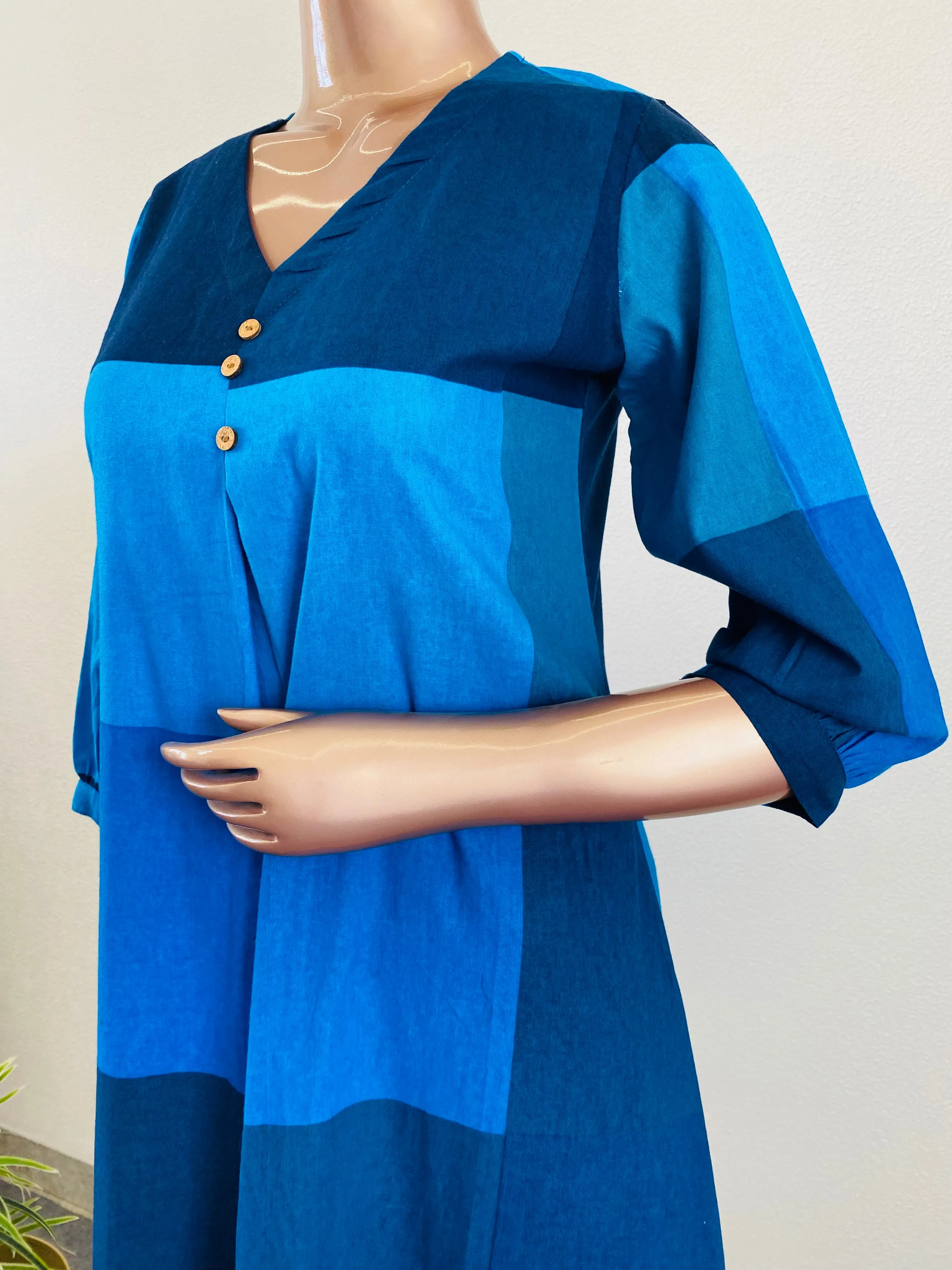 Soft Cotton Checkered Pattern Kurta Pant Set