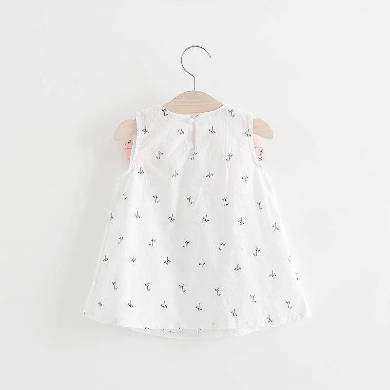 Solid color bow bow floral print halter skirt