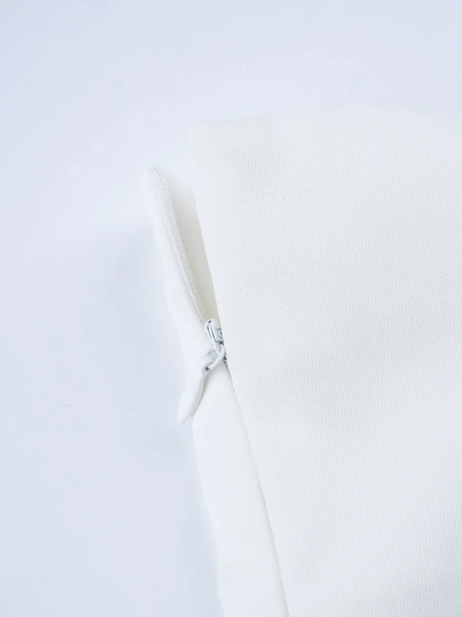 Solid Color Pleated Skirt with Bowknot Waist Chain