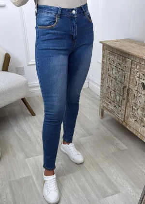 Solina Blue High Waist Skinny Jeans