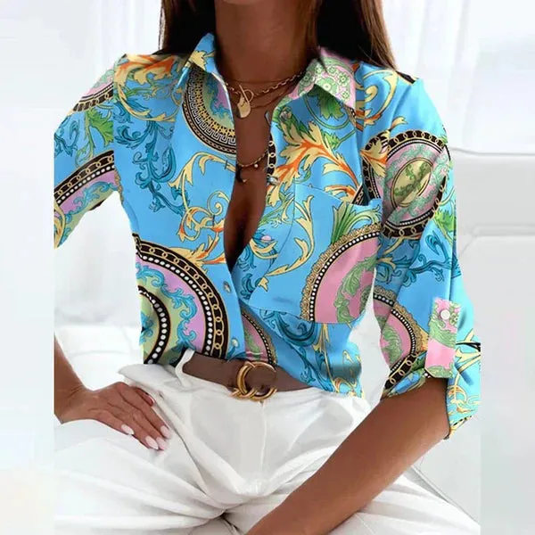 Sonja - Blue with turned-down collar