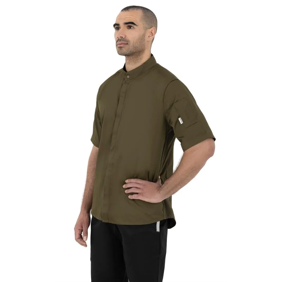 Southside Band Collar Chef Jacket Khaki M