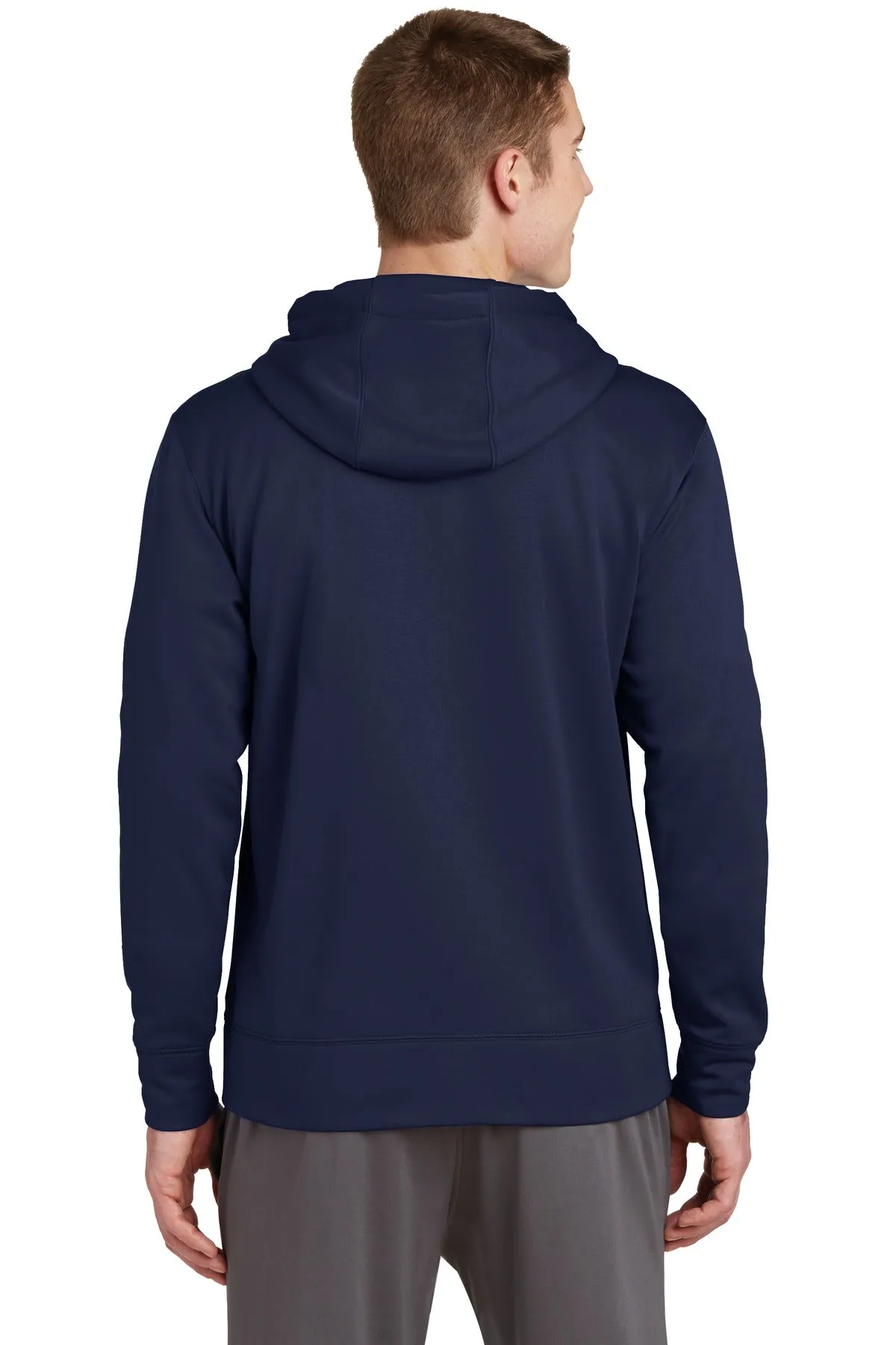Sport-Tek Sport-Wick Fleece Full-Zip Hooded Jacket.  ST238 Navy