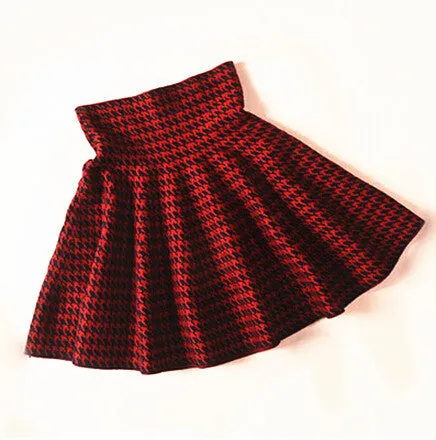 Spring Autumn High Waist Knitted Skirts Women Pleated mini Skirt Casual Elastic Flared Skirt Female midi Short Skirt Woman