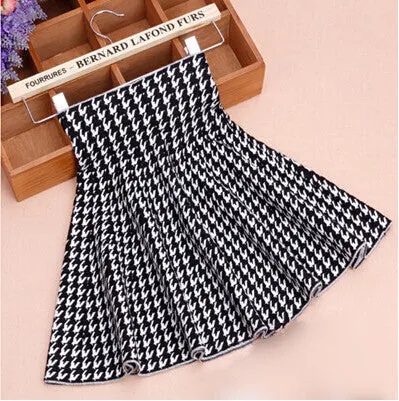 Spring Autumn High Waist Knitted Skirts Women Pleated mini Skirt Casual Elastic Flared Skirt Female midi Short Skirt Woman