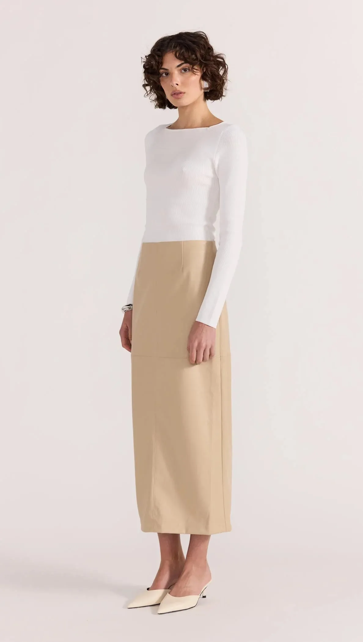 Staple the Label | Mira Faux Leather Midi Skirt