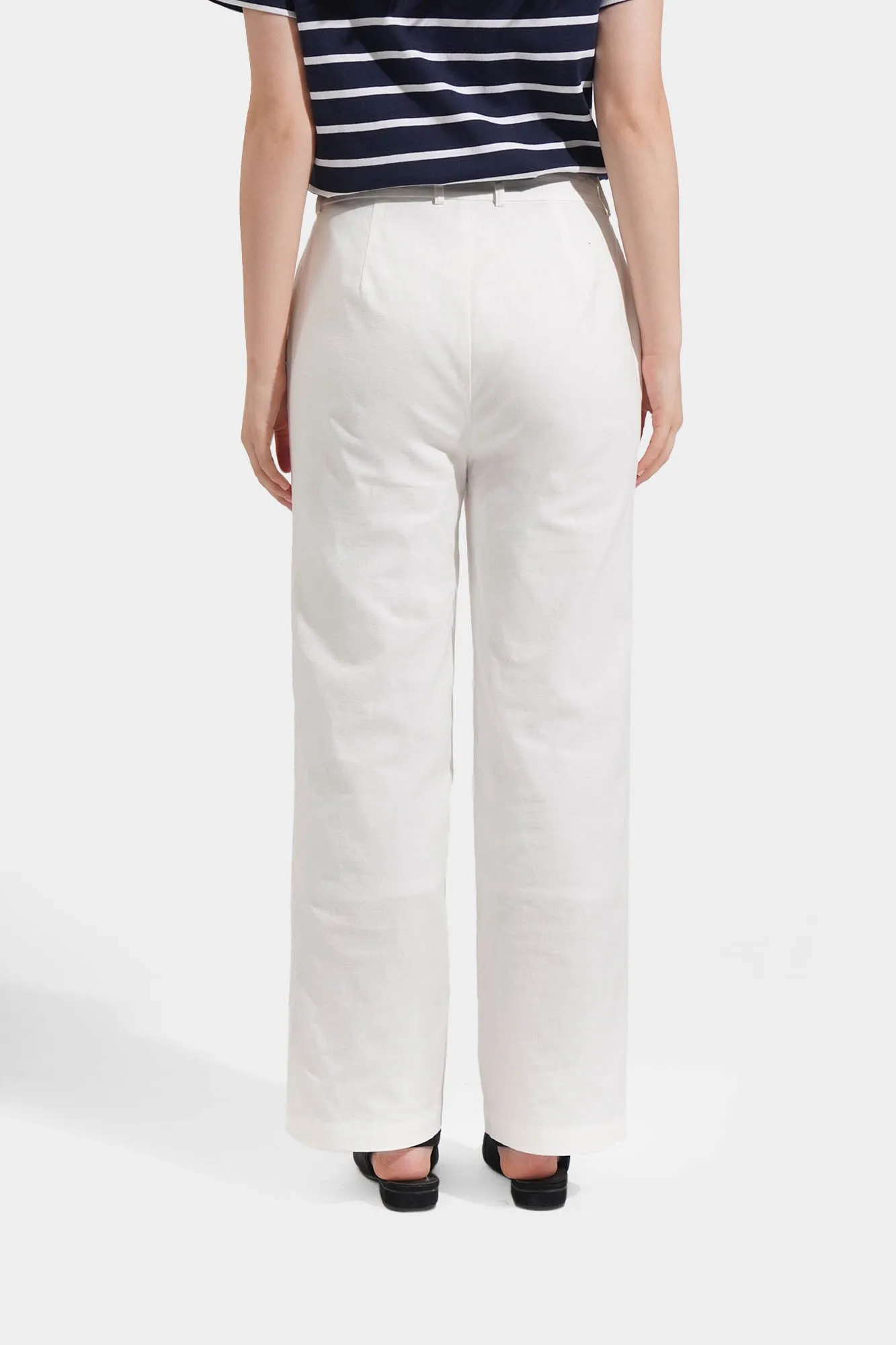 Straight Leg Linen Trousers
