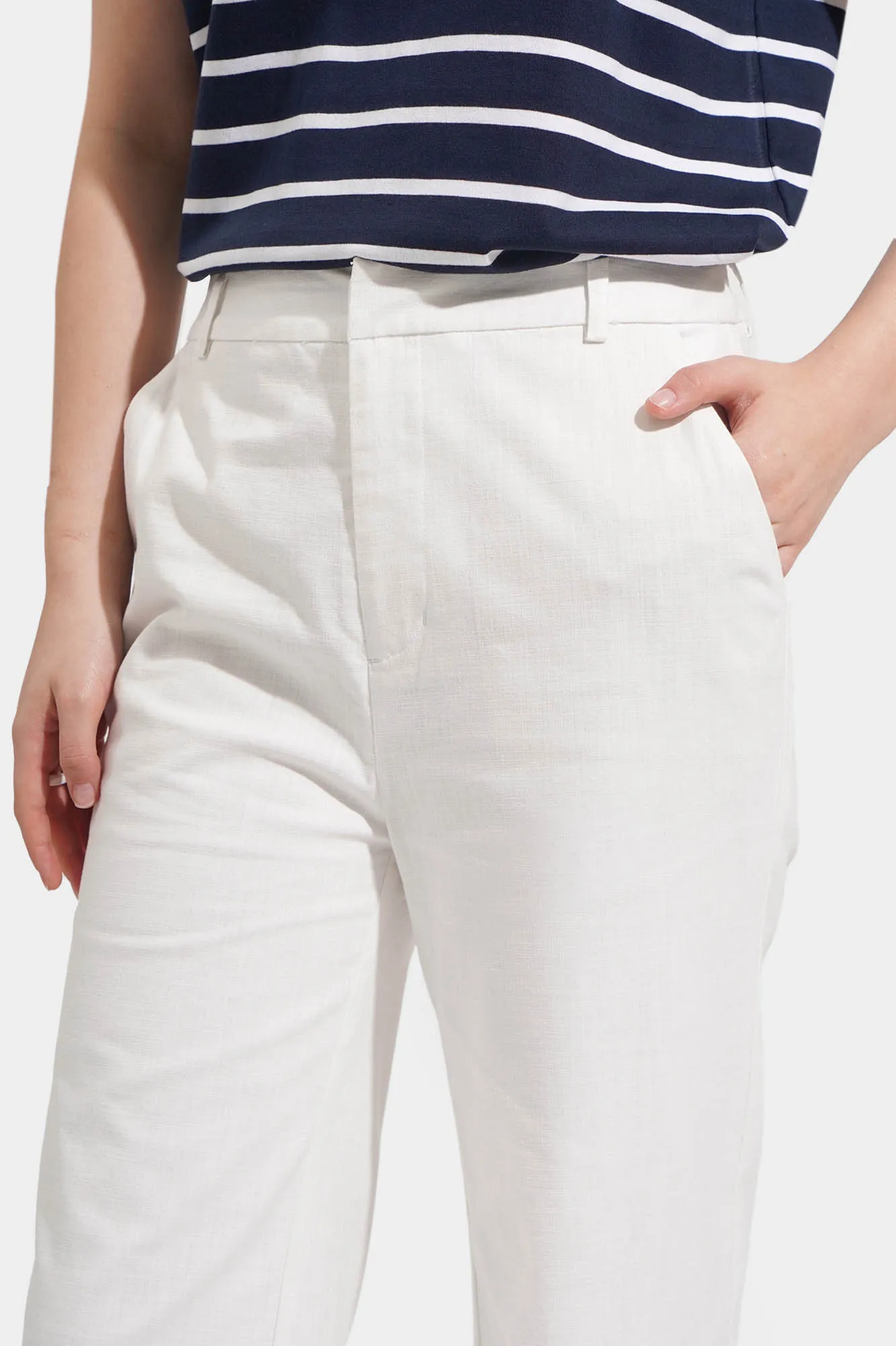 Straight Leg Linen Trousers