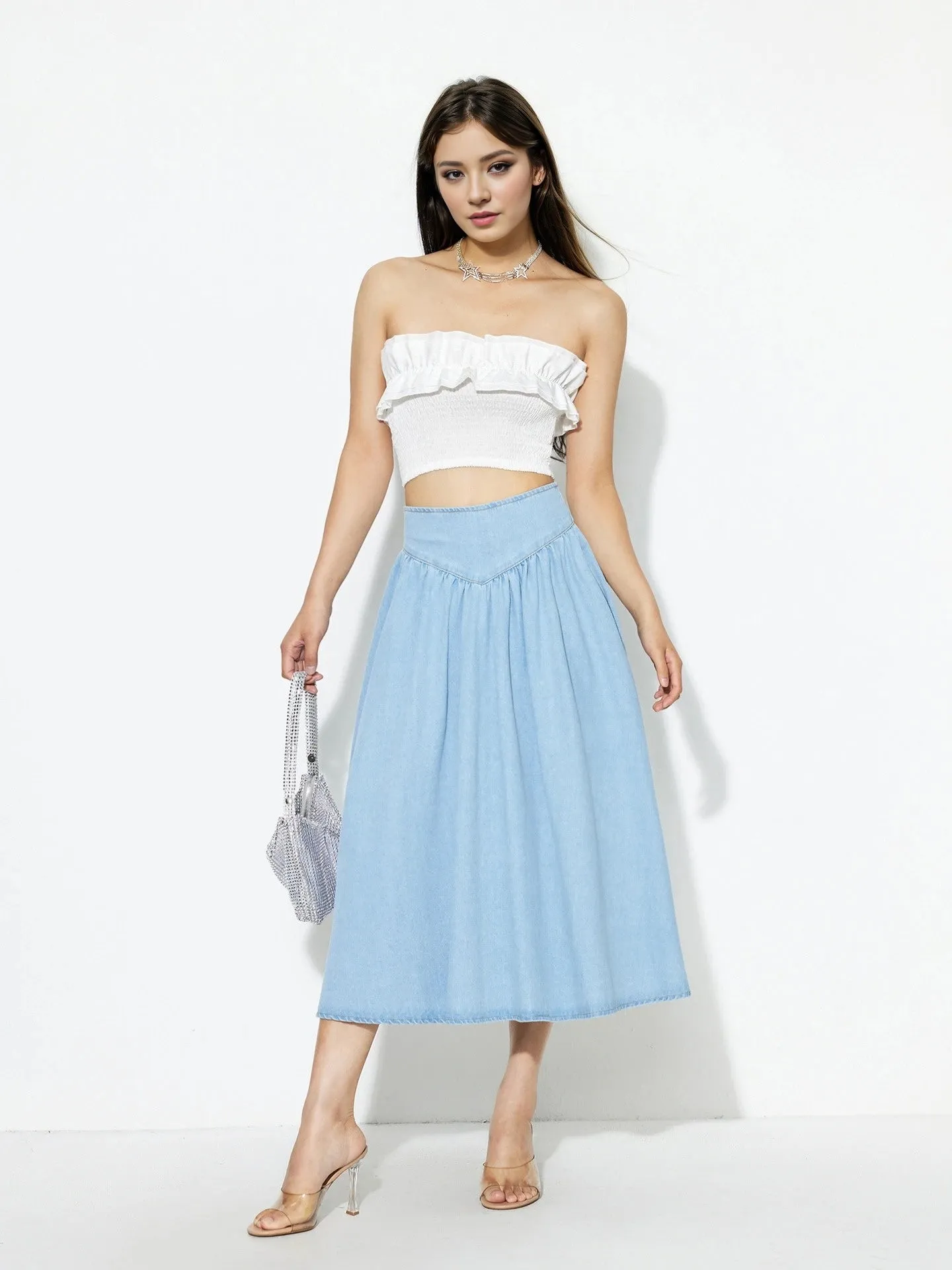 Stylish Pleated A-Line Skirt