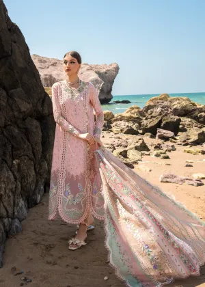 Summer Rosettes Watermelon Pink | Crimson Luxury Lawn Collection 2023 | Unstitched Embroidered Lawn Suits