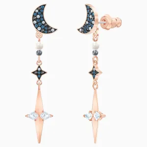 Swarovski Swan Symbol Earrings Dark Multi- Colour
