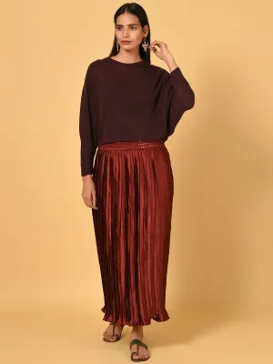 Sway in the Red pleated satin skirt
