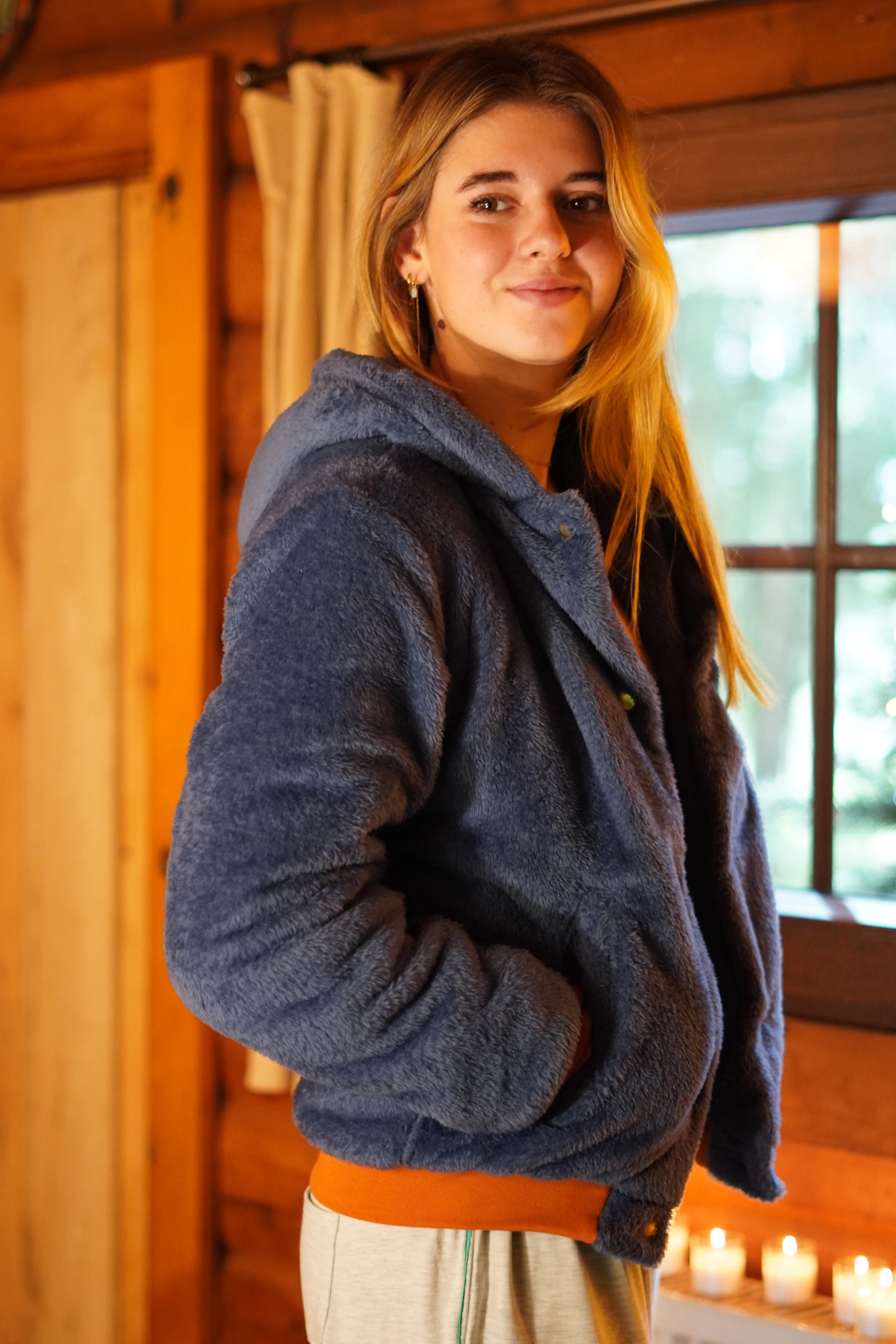 Teddy Baseball Jacket in Navy (pre-order)