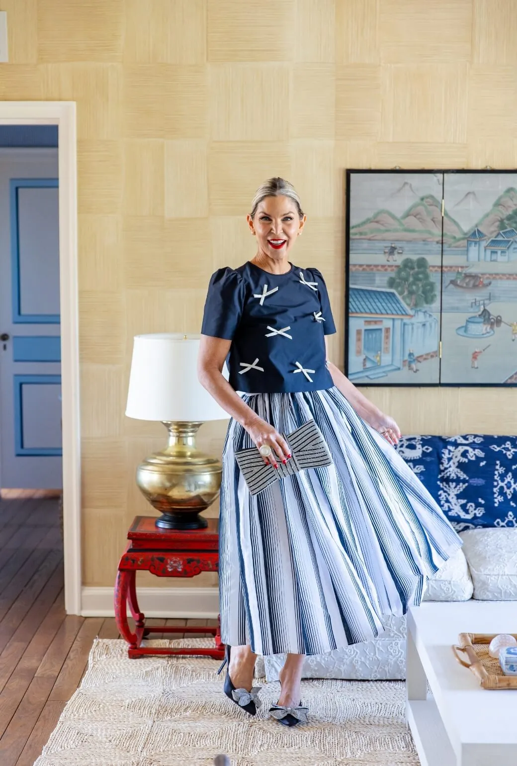 The Marilyn Skirt - Black & White Stripe