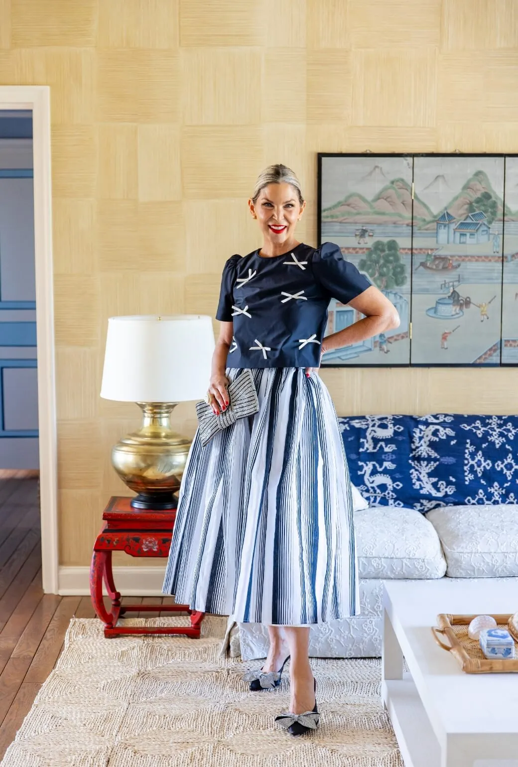 The Marilyn Skirt - Black & White Stripe