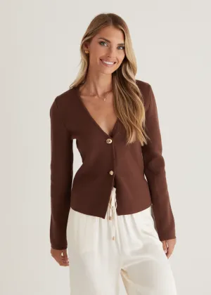 Triton Knit Top - Chocolate