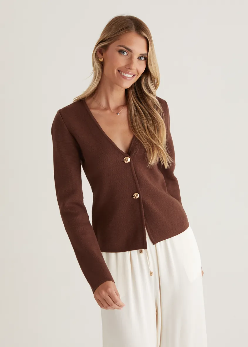 Triton Knit Top - Chocolate