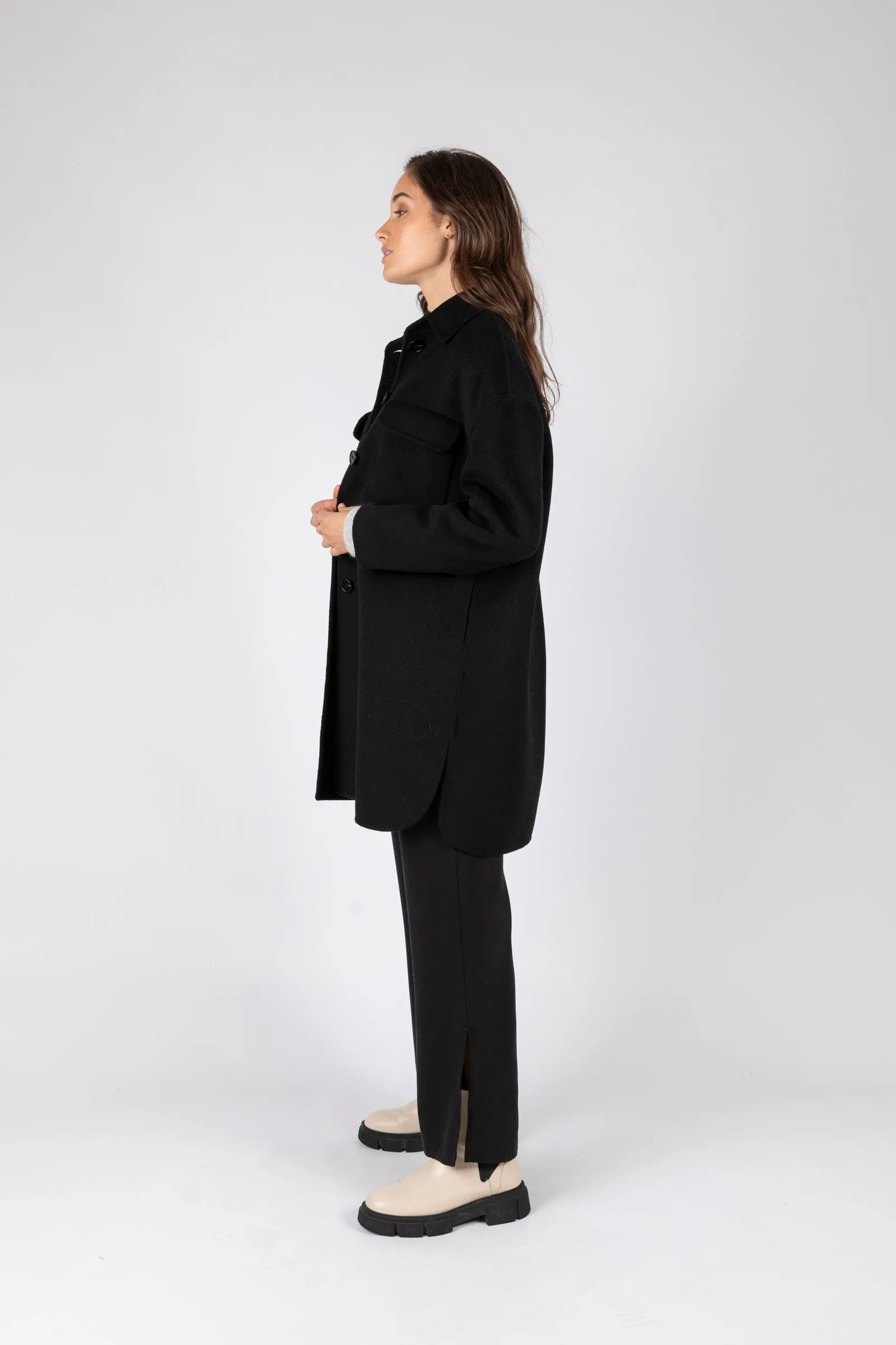 Ultra Longline Coat - Black