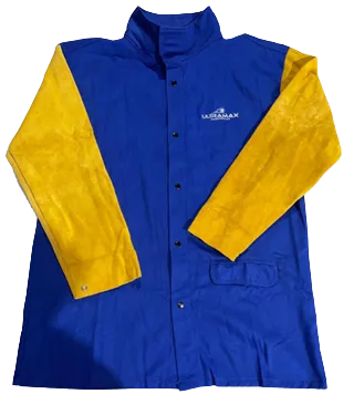 ULTRAMAX BLUE WELDING JACKETS  LEATHER SLEEVES XXXL