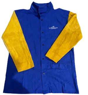 ULTRAMAX BLUE WELDING JACKETS  LEATHER SLEEVES XXXL
