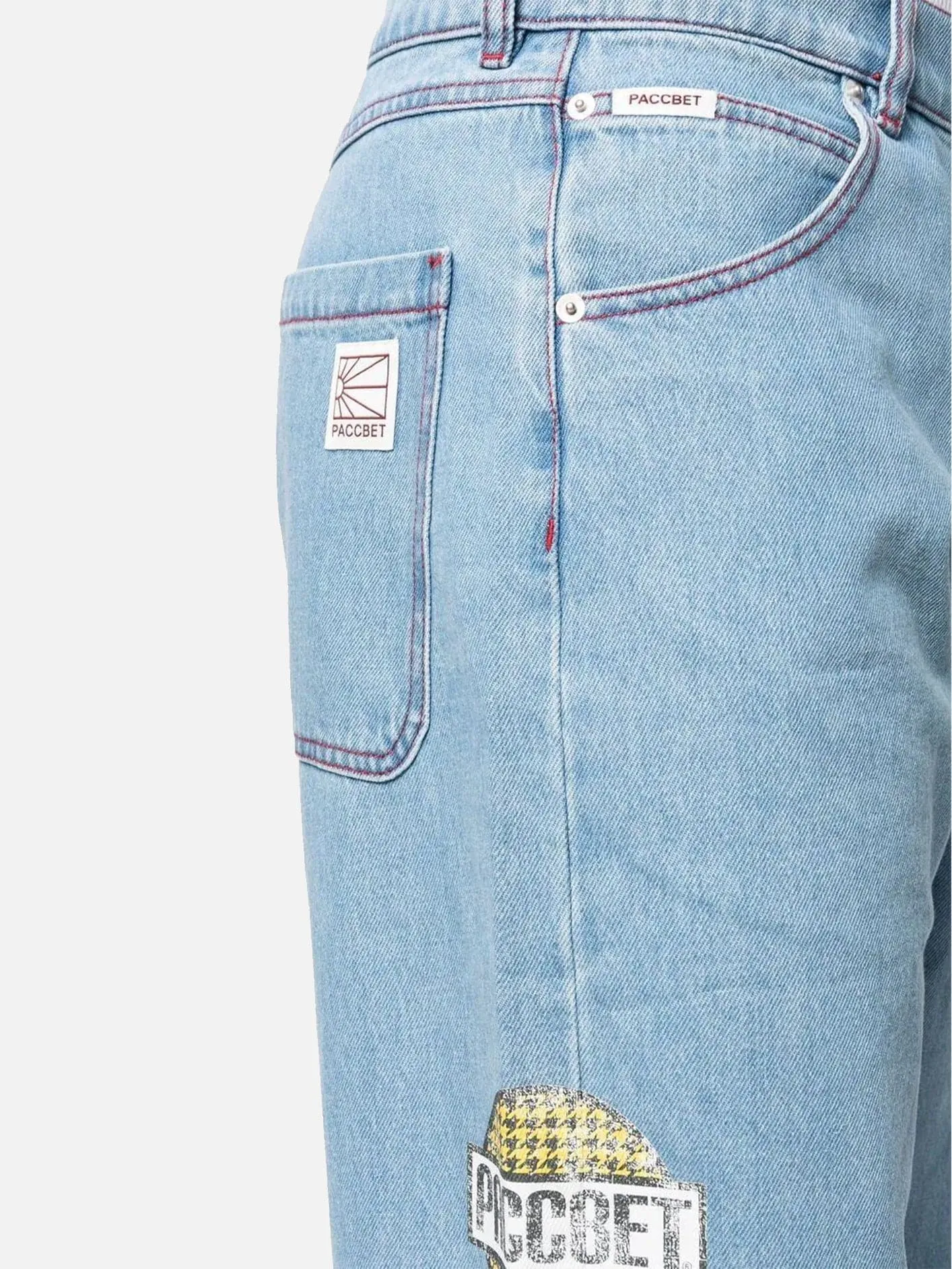 Varsity Straight Denim Trousers - Light Blue