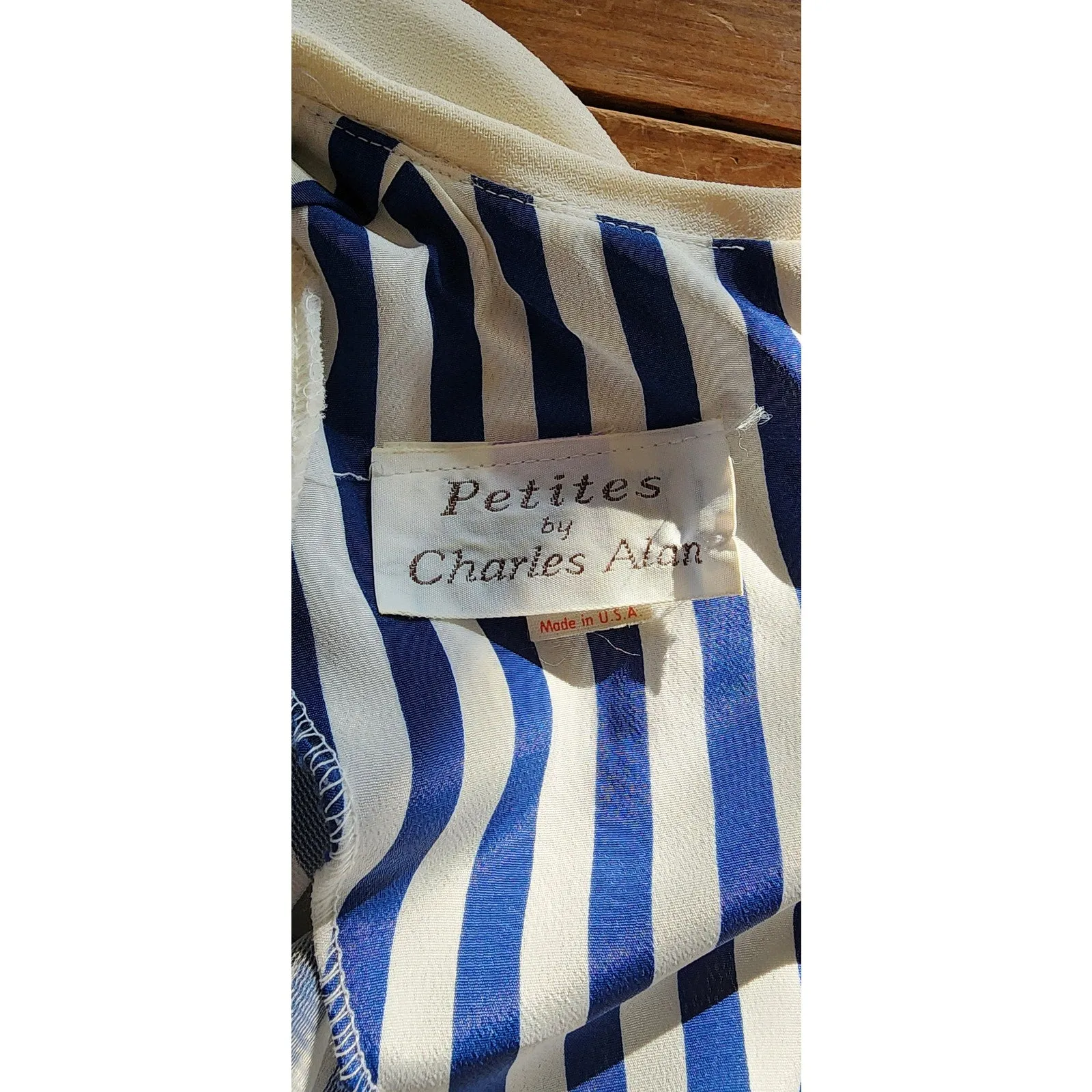 Vintage 80s Nautical Striped Dress Sailor Collar Red Pussycat Bow Charles Alan