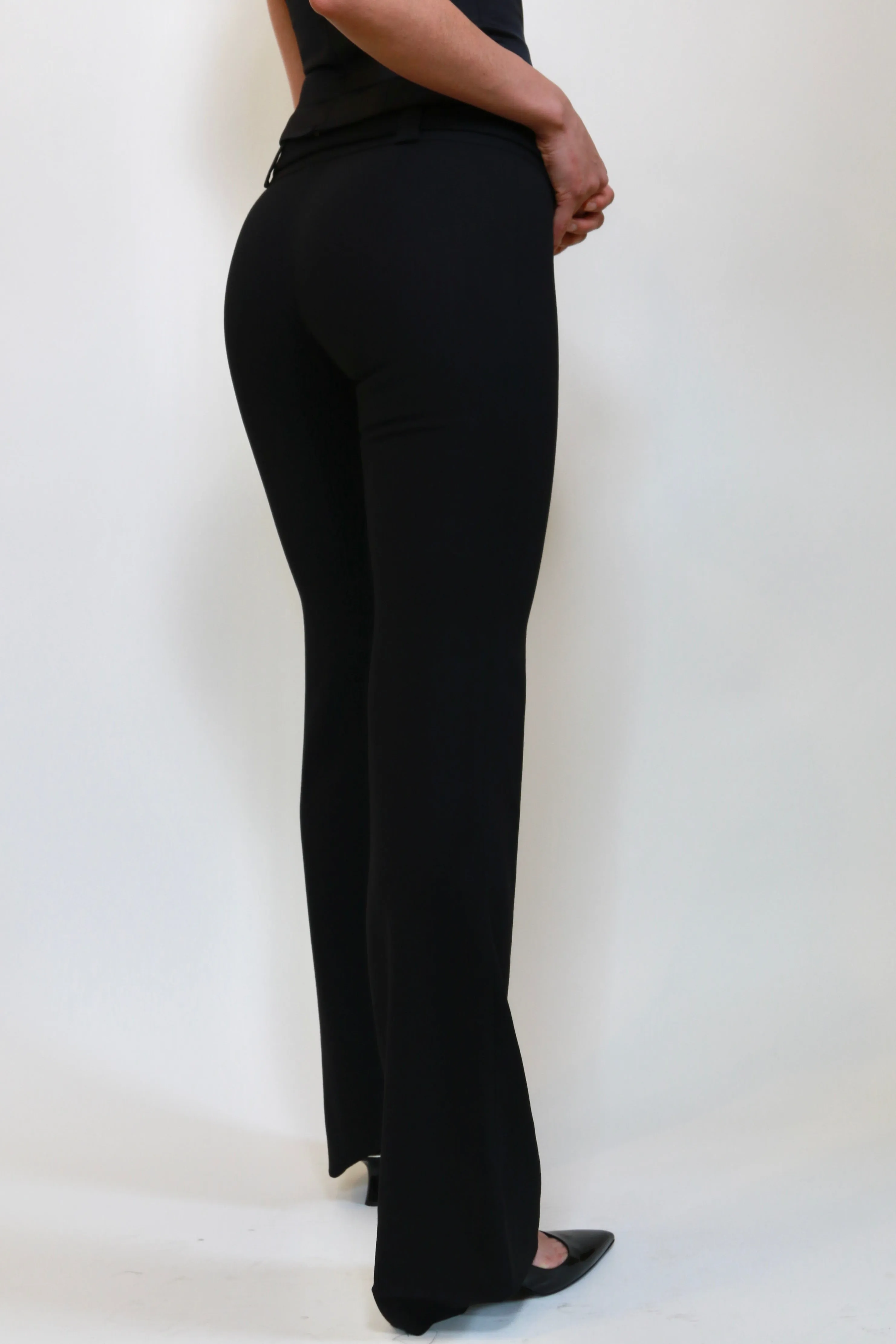 Vintage Belted Crepe Trousers