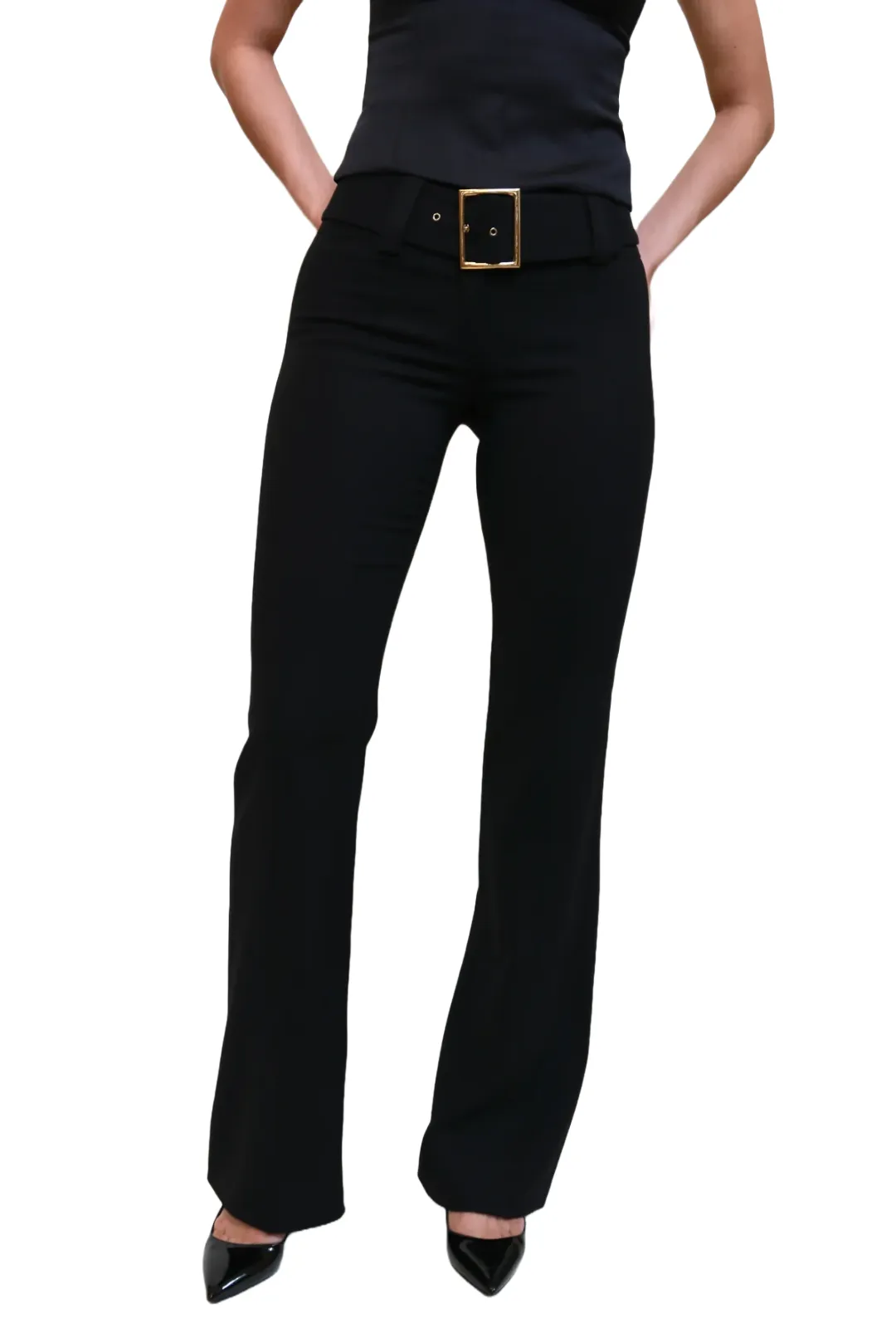 Vintage Belted Crepe Trousers