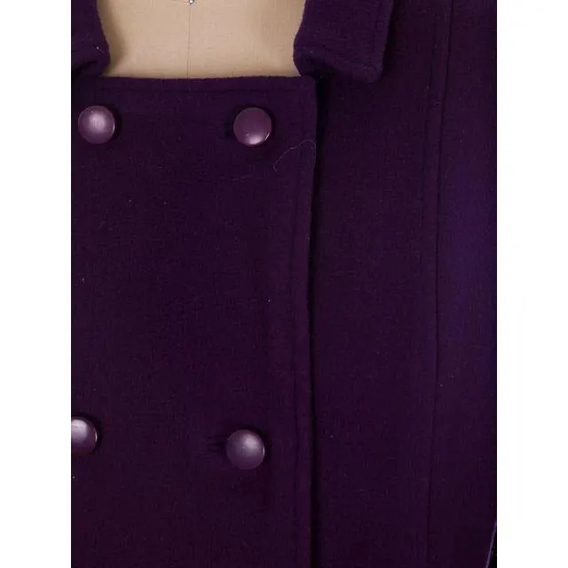 Vintage Ladies Suit Purple Wool Augusta Boutique Barcelona 1960s Small
