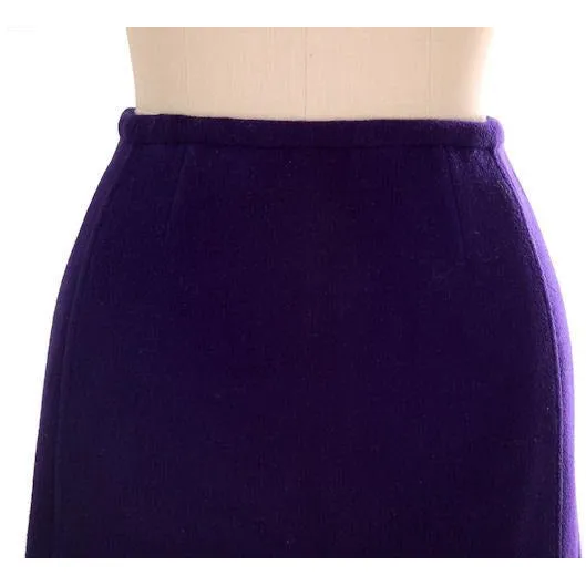 Vintage Ladies Suit Purple Wool Augusta Boutique Barcelona 1960s Small