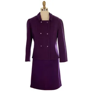 Vintage Ladies Suit Purple Wool Augusta Boutique Barcelona 1960s Small