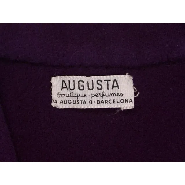 Vintage Ladies Suit Purple Wool Augusta Boutique Barcelona 1960s Small