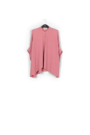 Vintage pink boxy-cut seersucker shirt