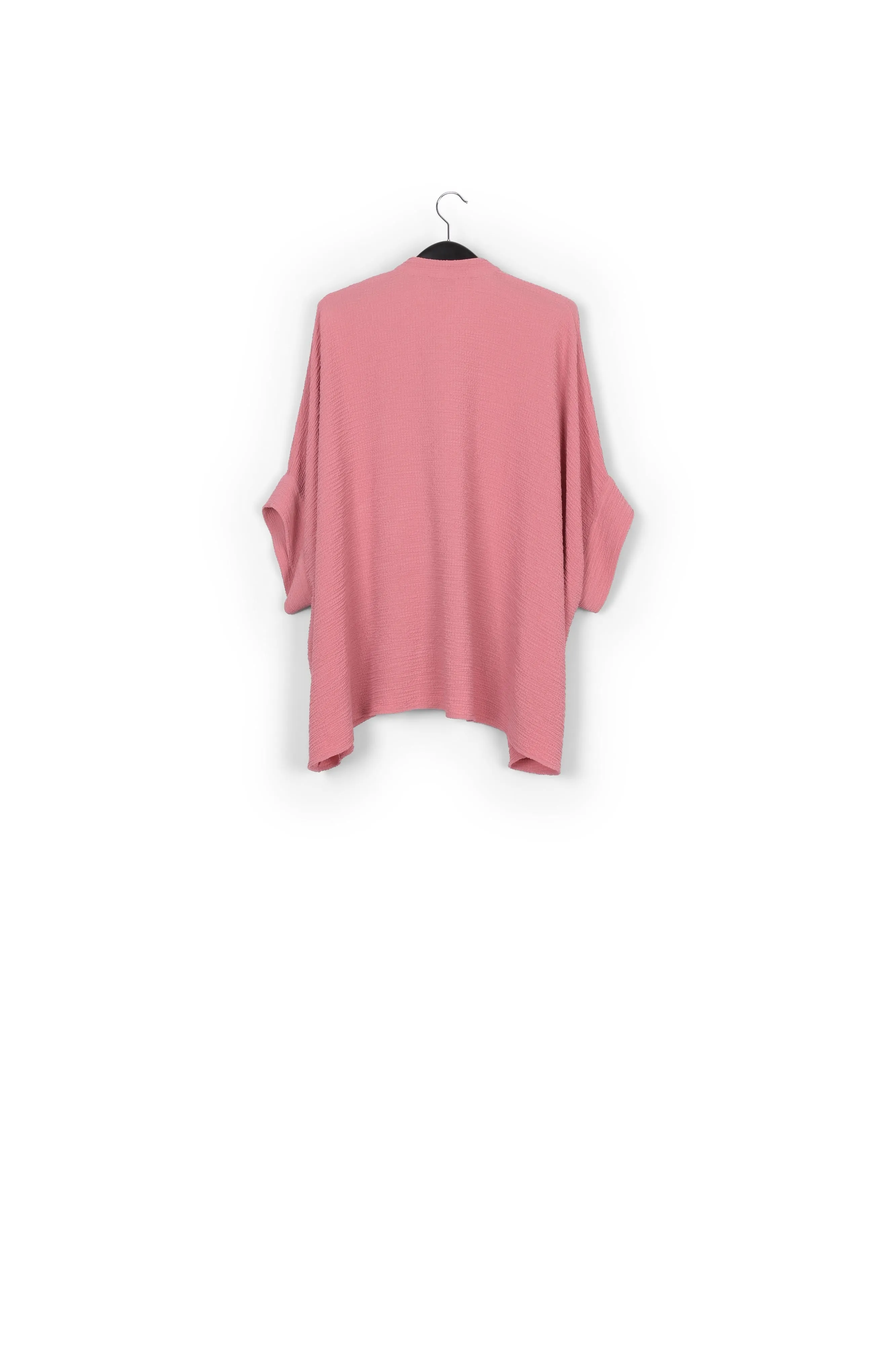 Vintage pink boxy-cut seersucker shirt