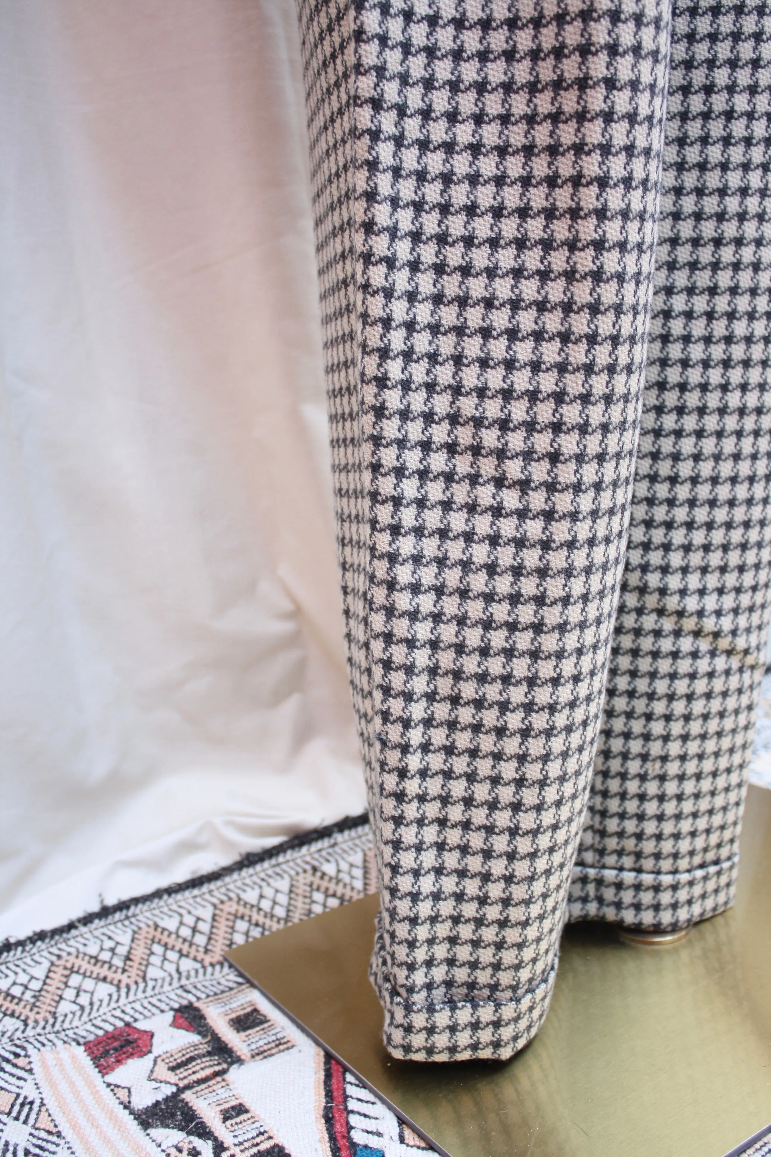 Vintage Wool Houndstooth Cigarette Trousers