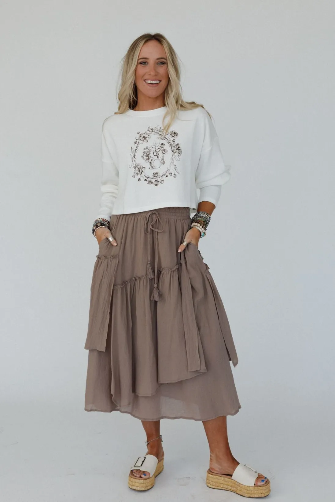 Wave Dancer Maxi Skirt - Mocha
