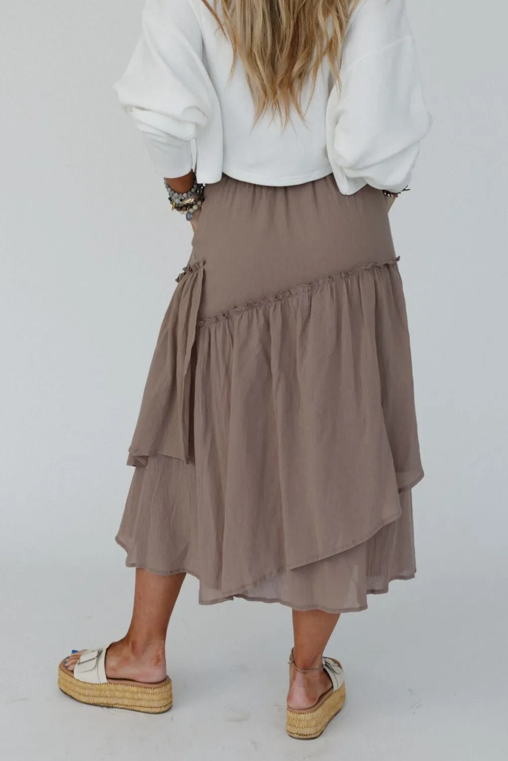 Wave Dancer Maxi Skirt - Mocha