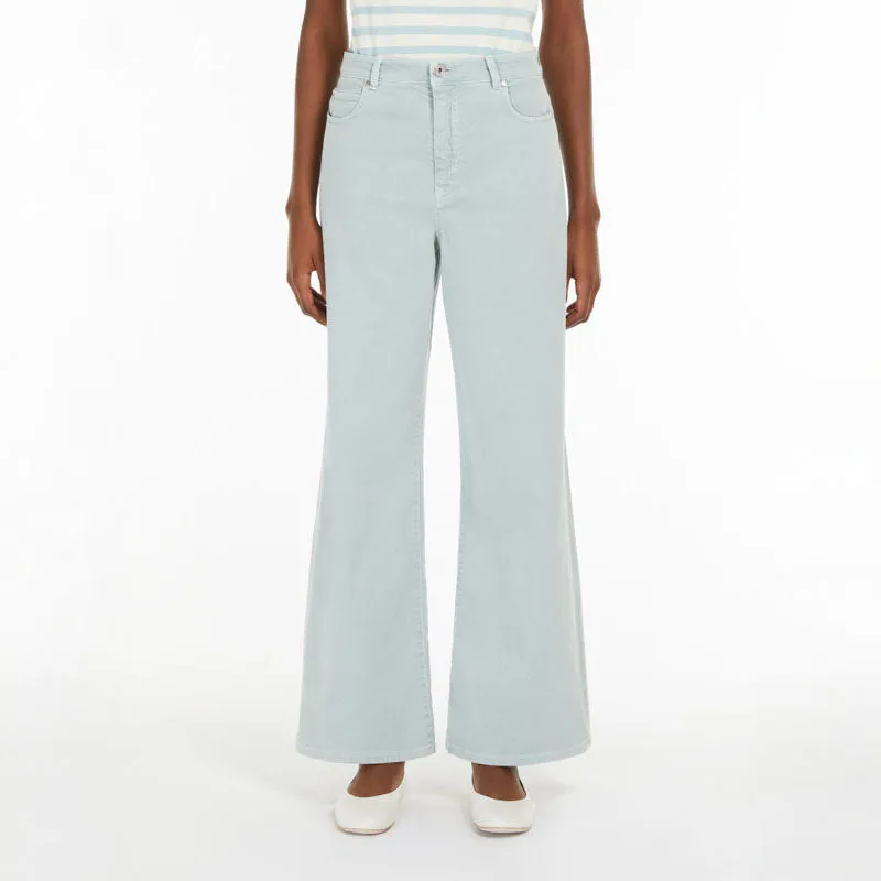 WEEKEND MAX MARA Medina High Waisted Trousers in Pastel Green