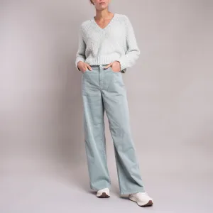 WEEKEND MAX MARA Medina High Waisted Trousers in Pastel Green