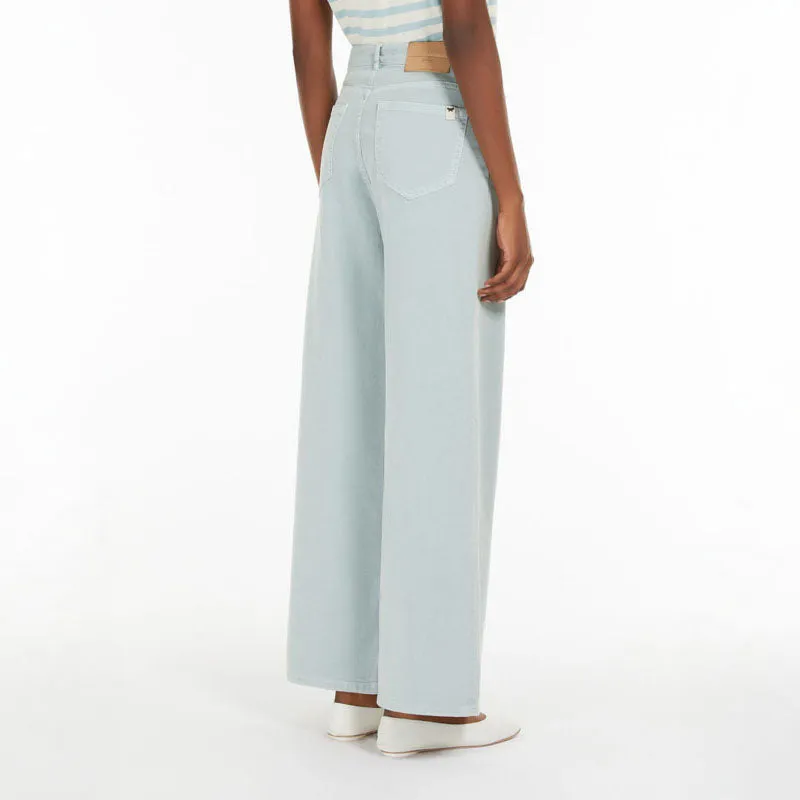 WEEKEND MAX MARA Medina High Waisted Trousers in Pastel Green
