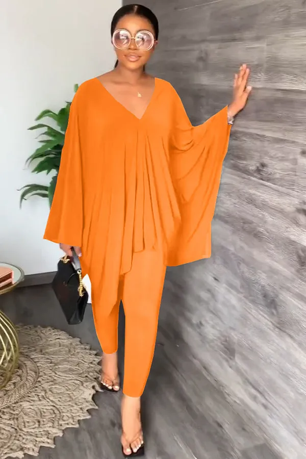 Weekend Vibes Batwing Sleeve Top & Pants Set