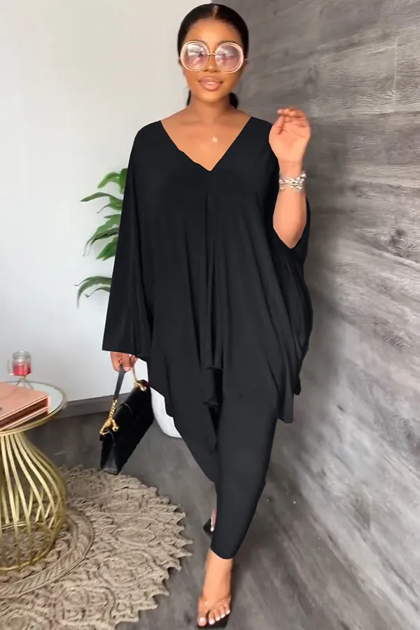 Weekend Vibes Batwing Sleeve Top & Pants Set
