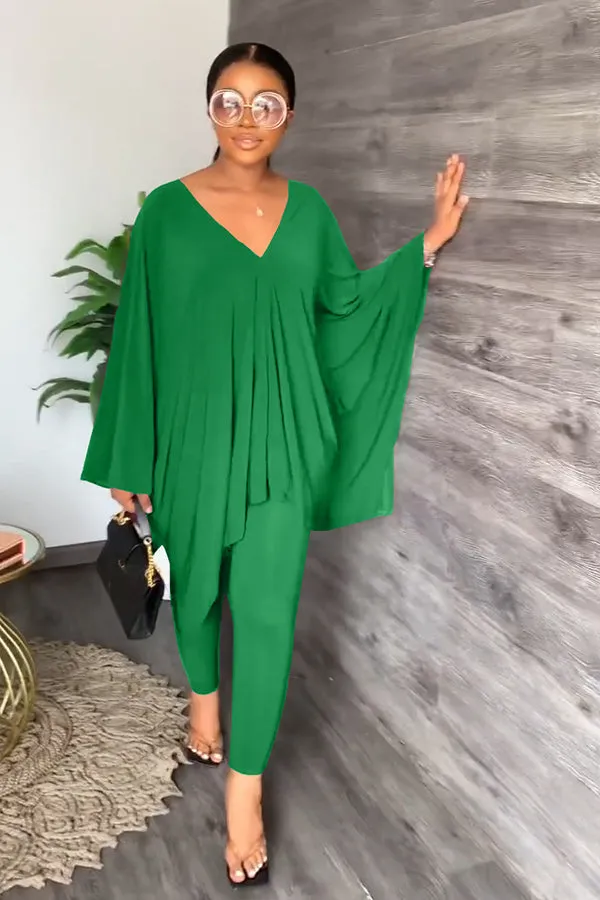 Weekend Vibes Batwing Sleeve Top & Pants Set