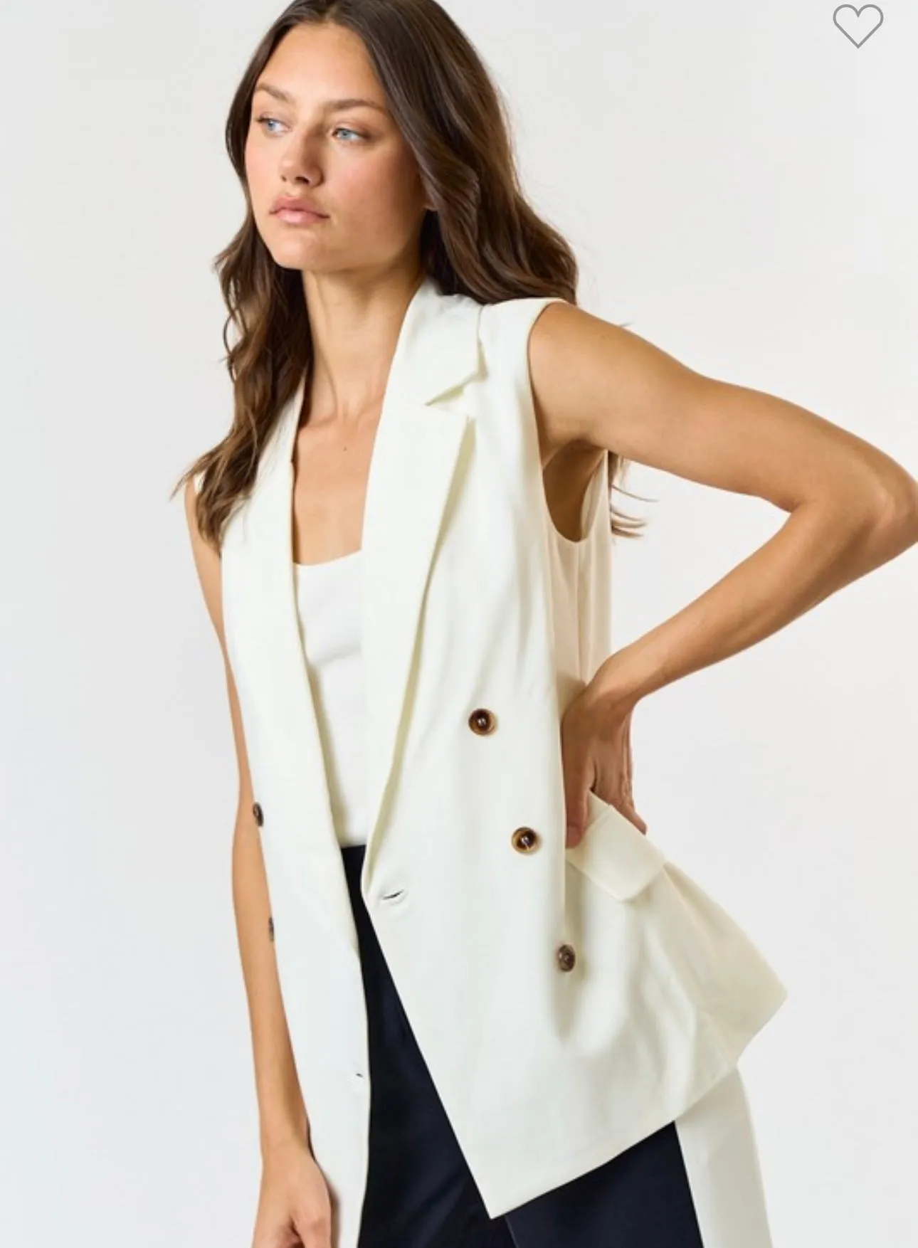 White Sleeveless Vest