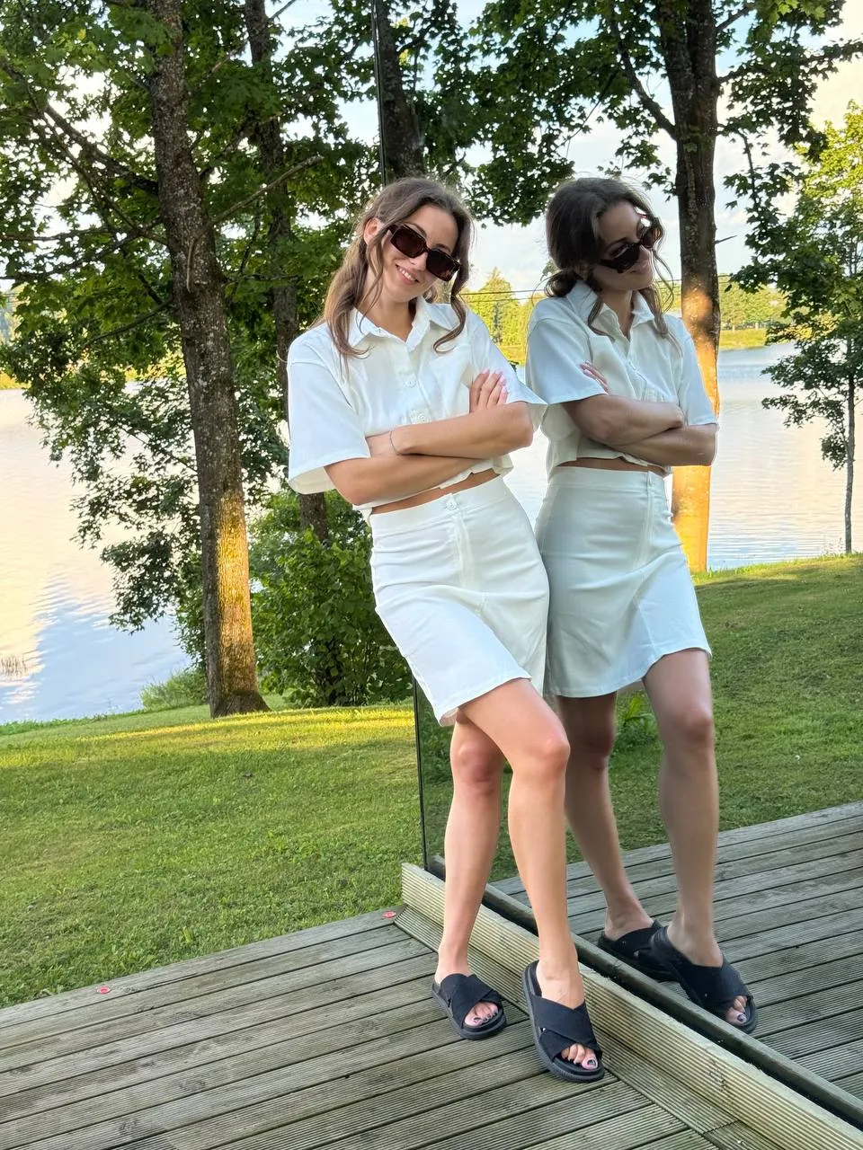 White Suit top skirt