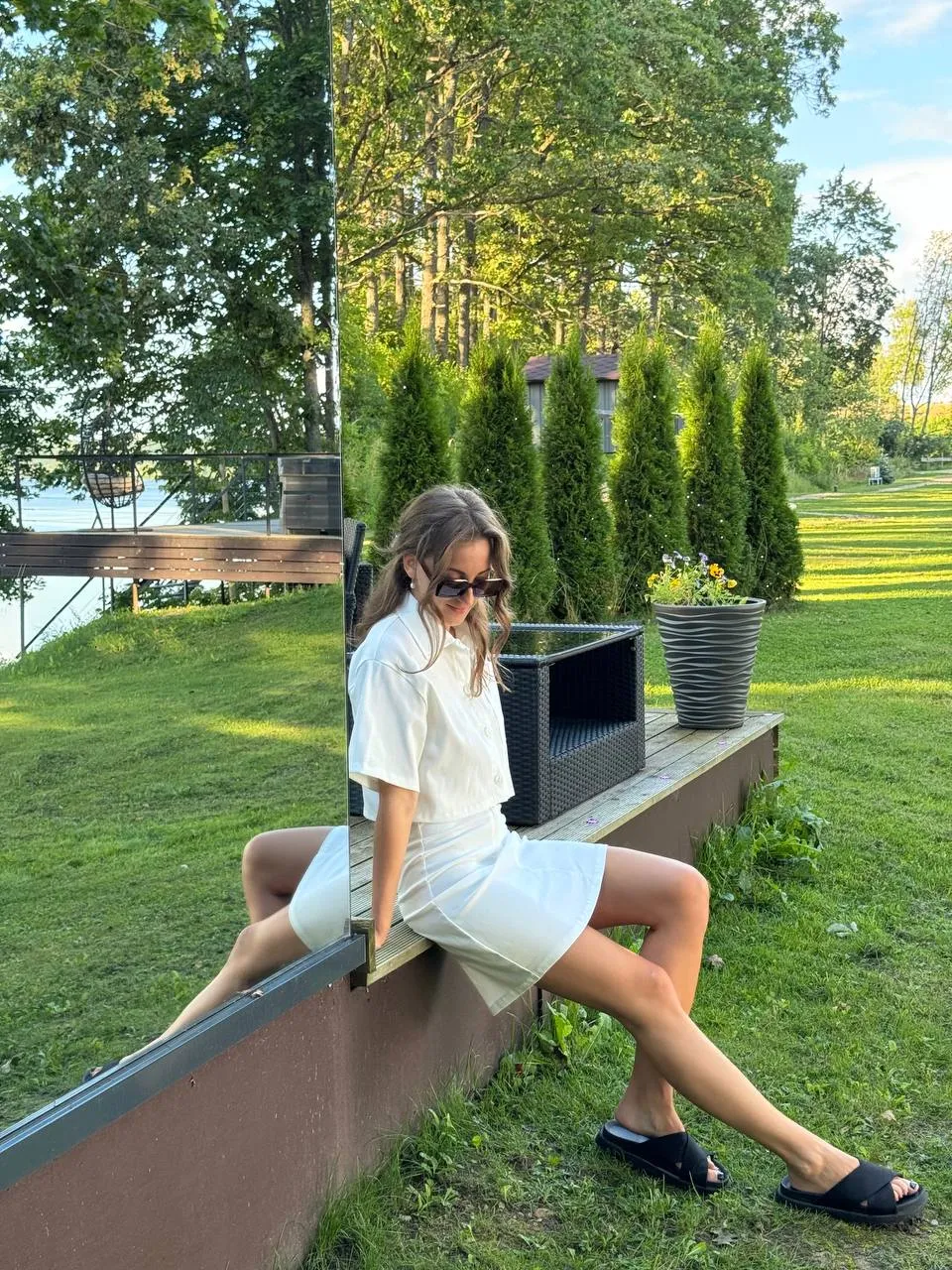White Suit top skirt