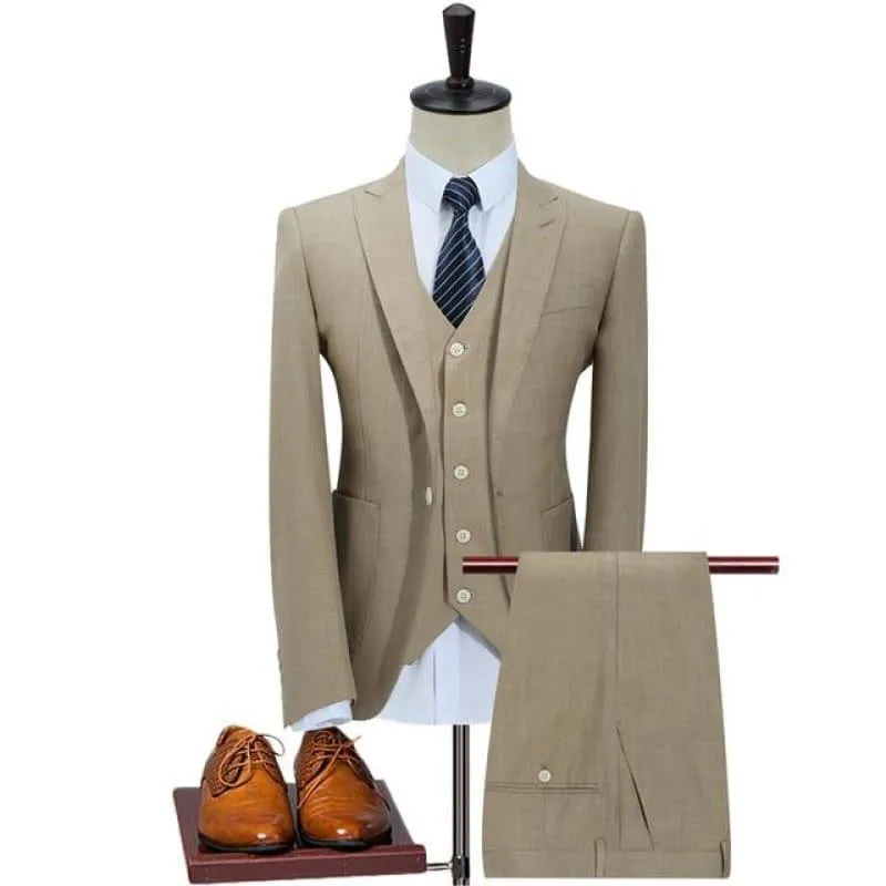 White Three Piece Business Mens Suits