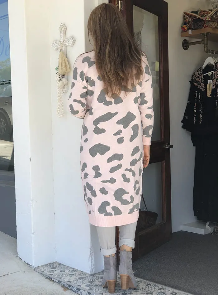 Wild Thing Pink Longline Cardi