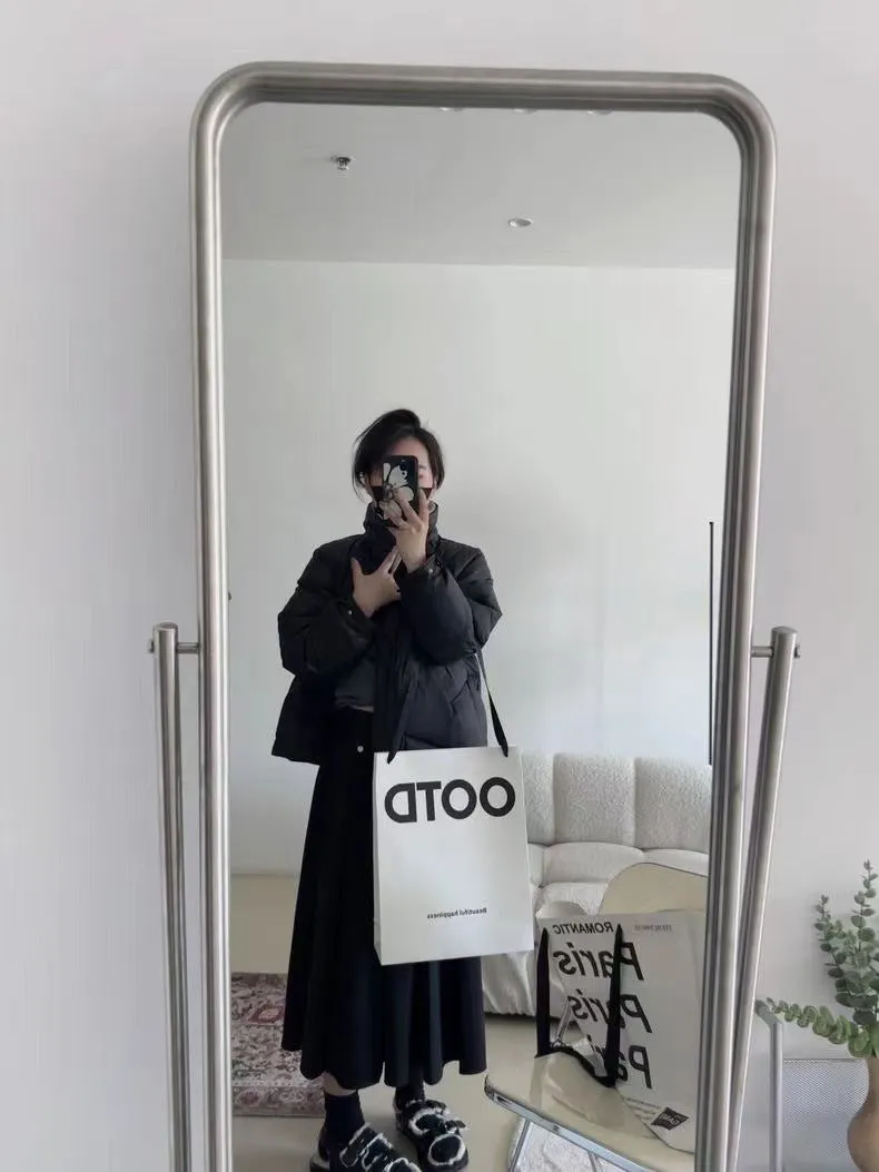 Winter wool pleated skirt