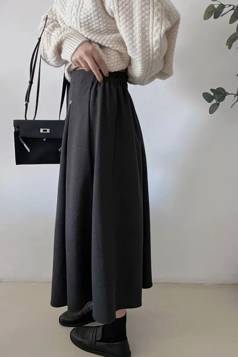 Winter wool pleated skirt